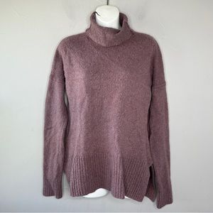LOU & GREY Purple Cowl Knit Wool Sweater